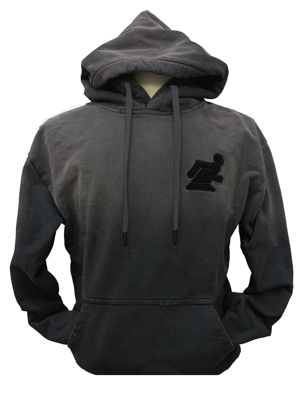 Diplo's Run Club Faded Black Destructed Heavyweight Hoodie