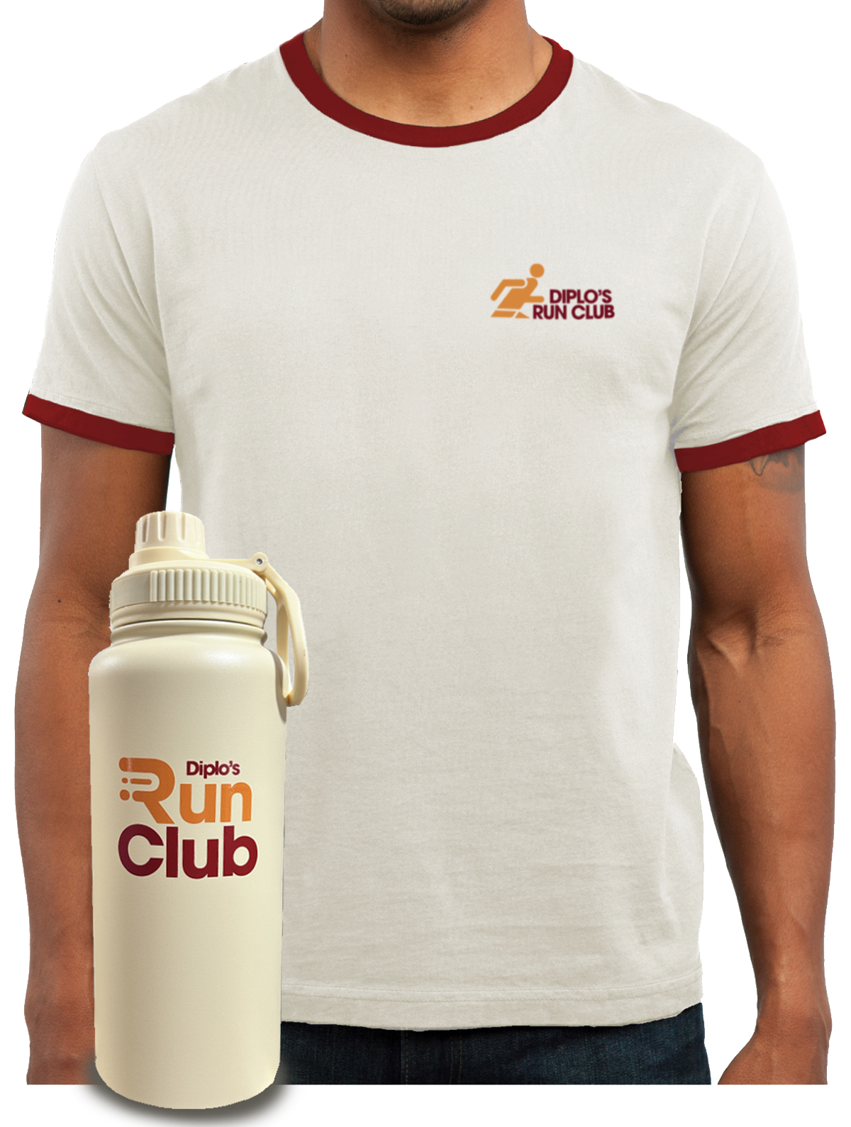 Running Man Ringer + Water Bottle Bundle