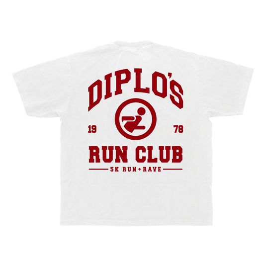 Diplo's Run Club White Varsity Tee