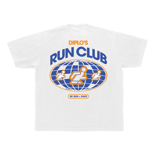 Diplo's Run Club White Globe Tee