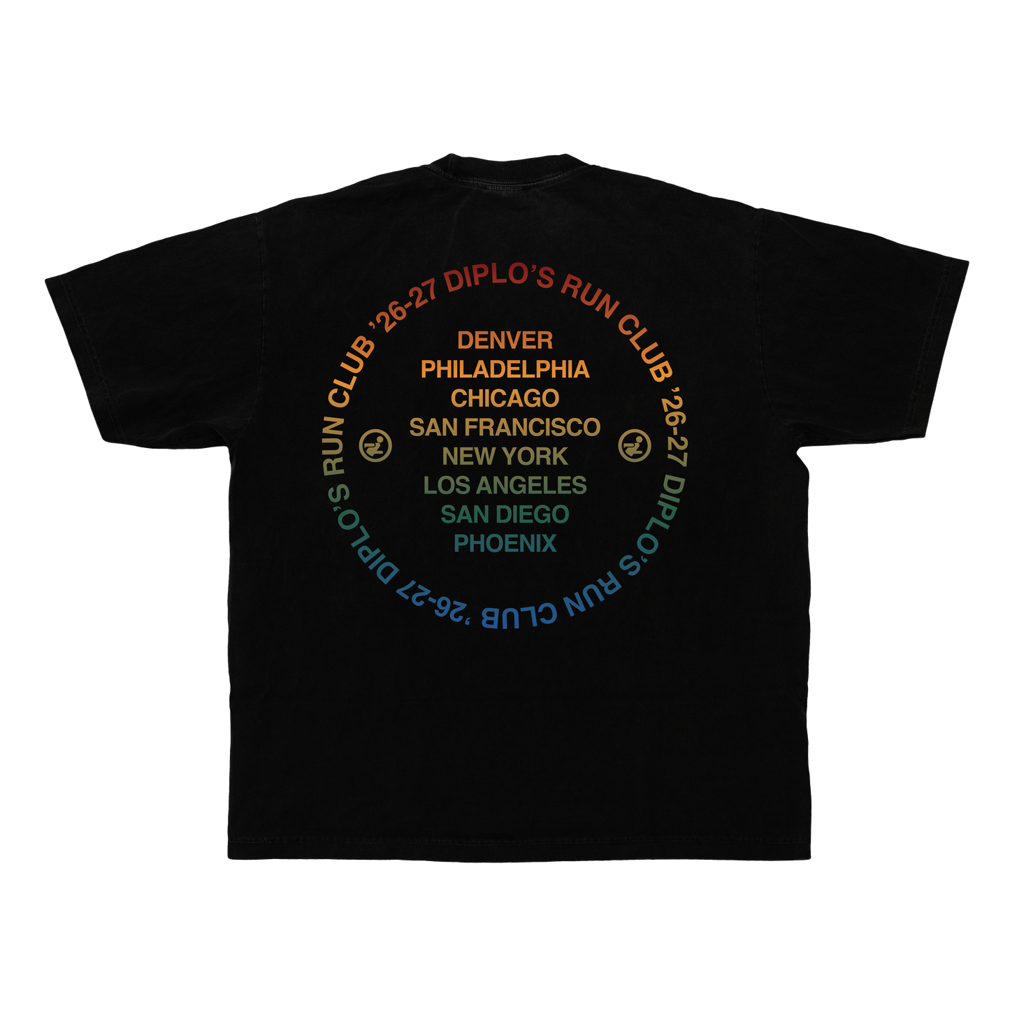 Diplo's Run Club Heavyweight Black Circle Cities Tee