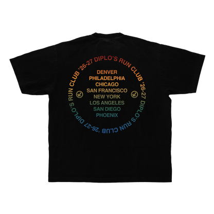Diplo's Run Club Heavyweight Black Circle Cities Tee