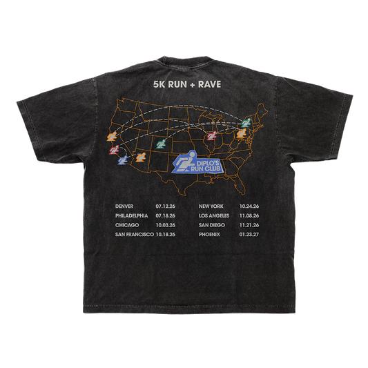 Diplo's Run Club Mineral Wash Tour Map Tee