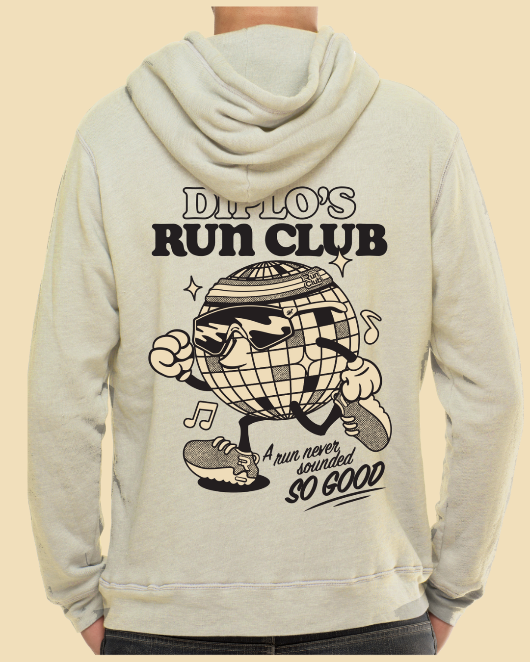 Diplo’s Run Club Cream Disco Ball Heavyweight Hoodie