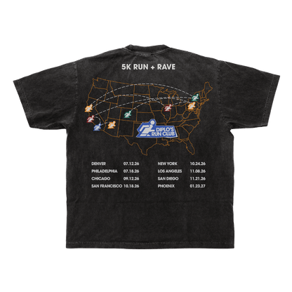 Diplo's Run Club Mineral Wash Tour Map Tee