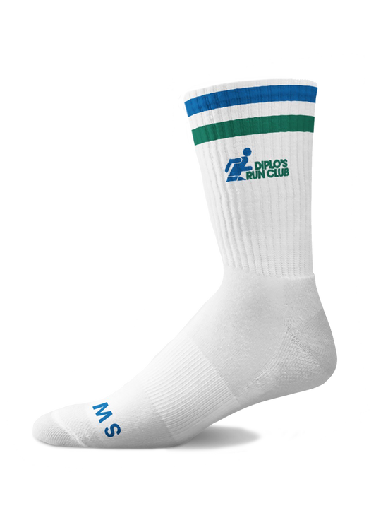 Blue & Green Diplo’s Run Club x Sweetfeet Performance Compression - Mid Crew Socks (1 Pair)